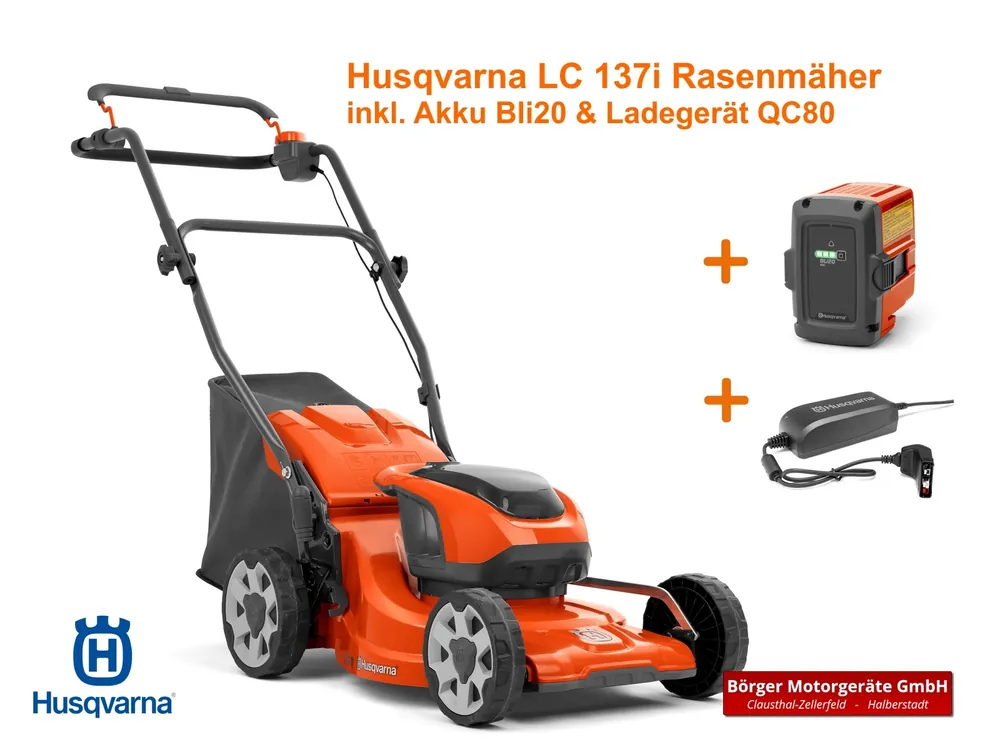 HUSQVARNA Akku-Rasenmäher LC 137i mit Akku und Ladegerät Schnäppchen