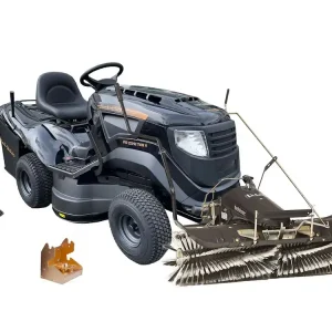 Black Edition Rasentraktor Pro 225/92 Twin H mit Kehrmaschine Bestpreis