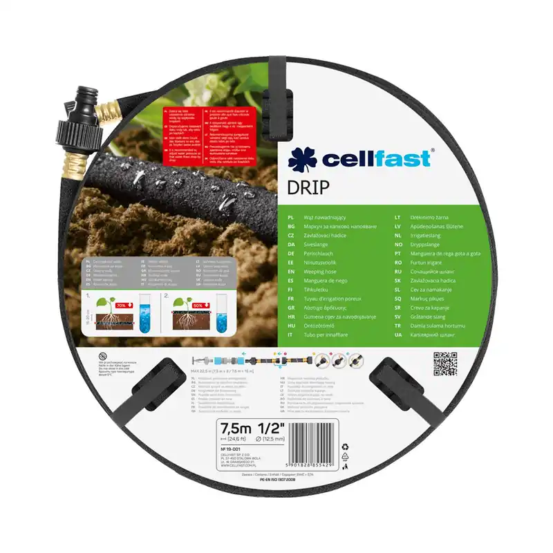 Bewässerungsschlauch DRIP 1/2" 15m Cellfast C 19-002 Markenware
