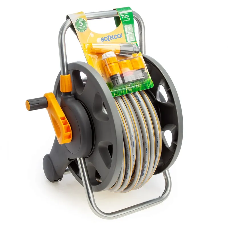 Schlauchtrommel mit 1/2" Schlauch 25m und Sprinkler Hozelock 2431R Sichere Zahlung