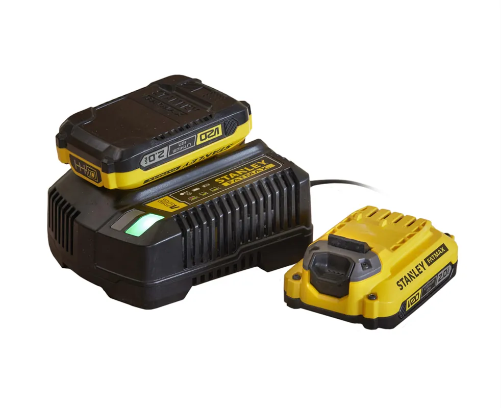 Jetzt Bestellen 2 Akkus 18V 2,0Ah und Ladegerät Stanley Fatmax V20 SFMCB12D2