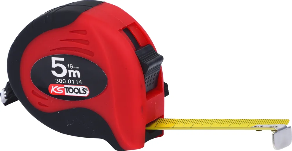 Jetzt Kaufen Bandmaß mit Feststeller,schwarz-rot, 5m, 19mm