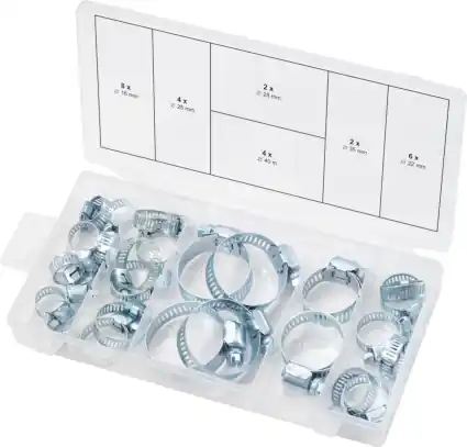 Sonderangebot Sortiment Schlauchschellen, Ø 16-40mm, 26-tlg