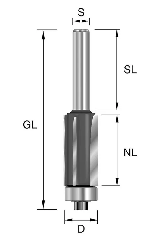 Billig BRÜCK HW-Bündigfräser D=12,7mm NL=38,1mm GL=92mm S=12mm