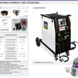 Zertifiziert GYS T1GYS Auto Komplettset Pack 1 MIG MAG Schweißgerät D32909