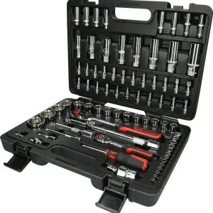 Preisreduziert KS Tools 1/4"+ 1/2" CHROMEplus Steckschlüssel-Satz, 78-tlg. - 918.0678