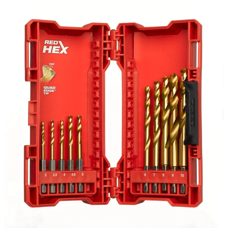 Letzte Chance Milwaukee SHOCKWAVE Metallbohrer HSS-G RED HEX Titan 1/4" 10-teiliges Set