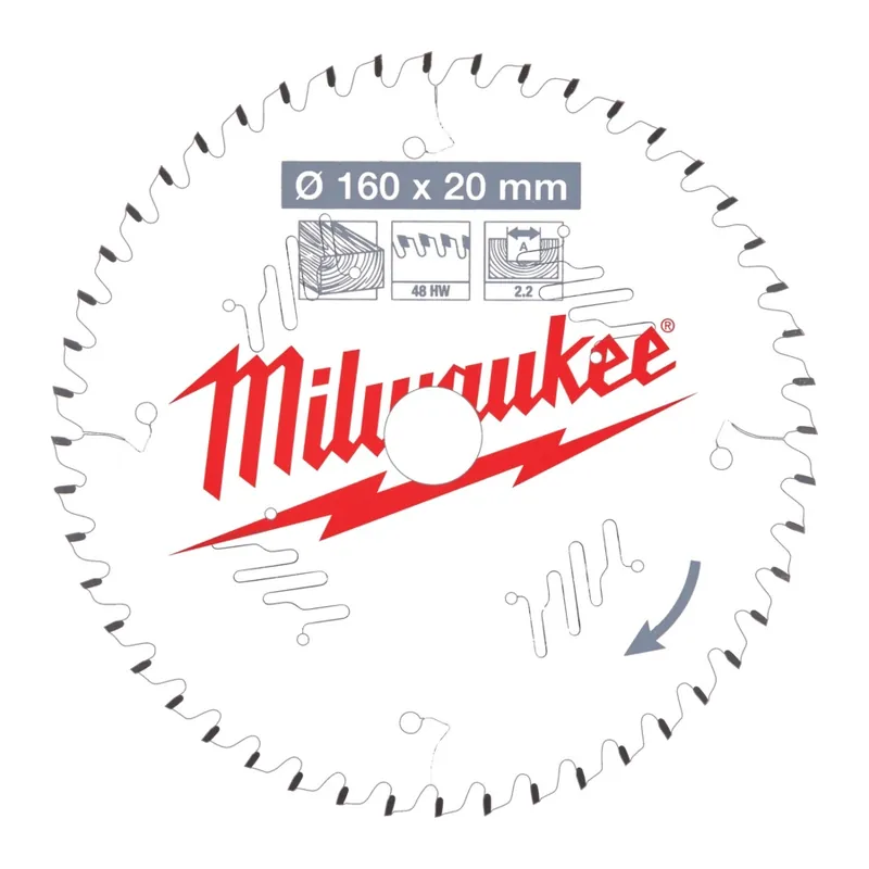 Milwaukee Kreissägeblatt Holz für Handkreissägen 160/20 mm Z48 Wechselzahn Top-Angebot