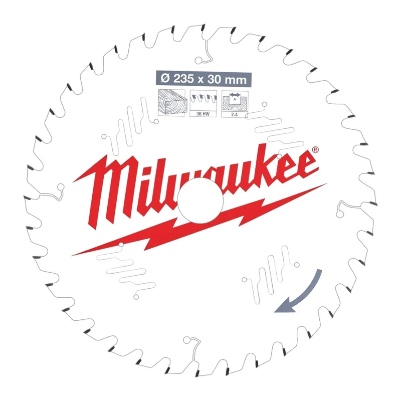 Abverkauf Milwaukee Kreissägeblatt Holz für Handkreissägen 235/30 mm Z36 Wechselzahn