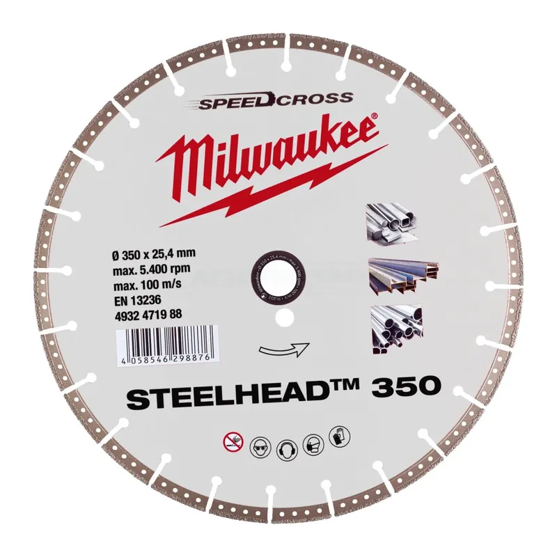 Milwaukee Diamanttrennscheibe DH STEELHEAD 350 mm für Stahl, Edelstahl und Beton Direktkauf