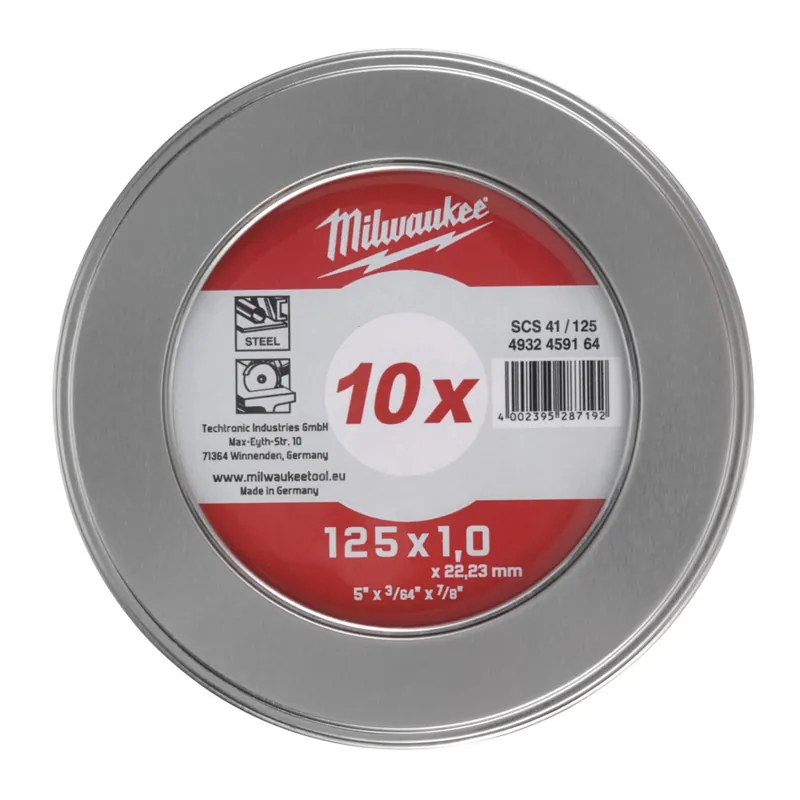 Preis Gesenkt Milwaukee Metalltrennscheibe PRO+ INOX 125mm 10xSCS41 1mm in Metallbox, 10 St.