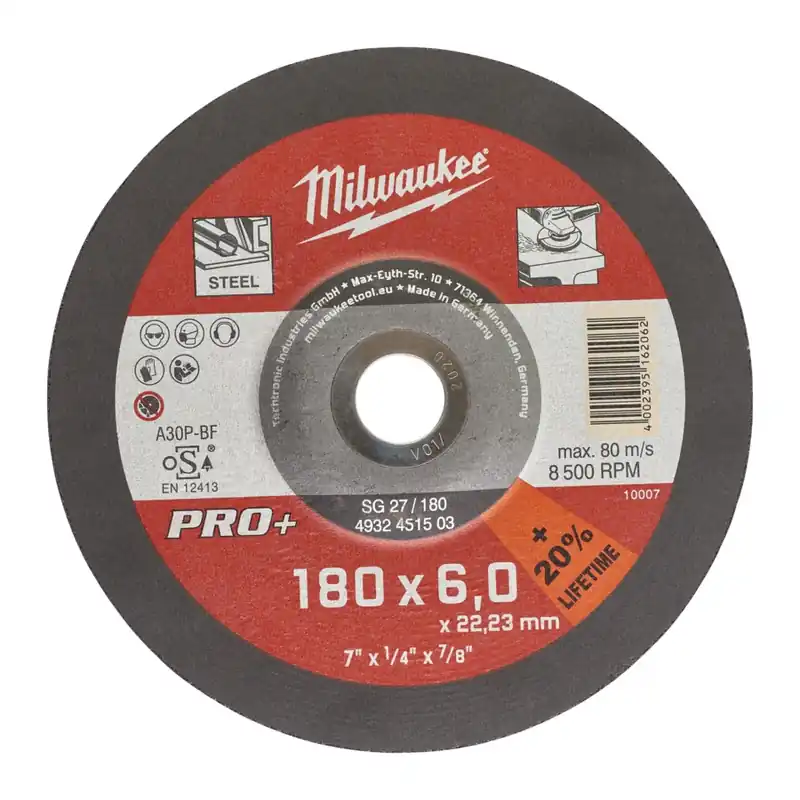 Milwaukee Schruppscheibe PRO+ 180 mm SG27 6 mm gekröpft Letzte Chance