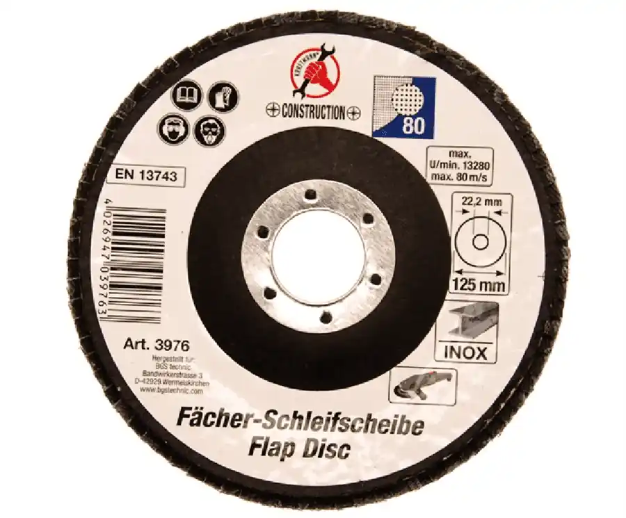 BGS Fächer-Schleif-Scheibe | Ø 125 mm | K 80 – 3976 Neue Kollektion