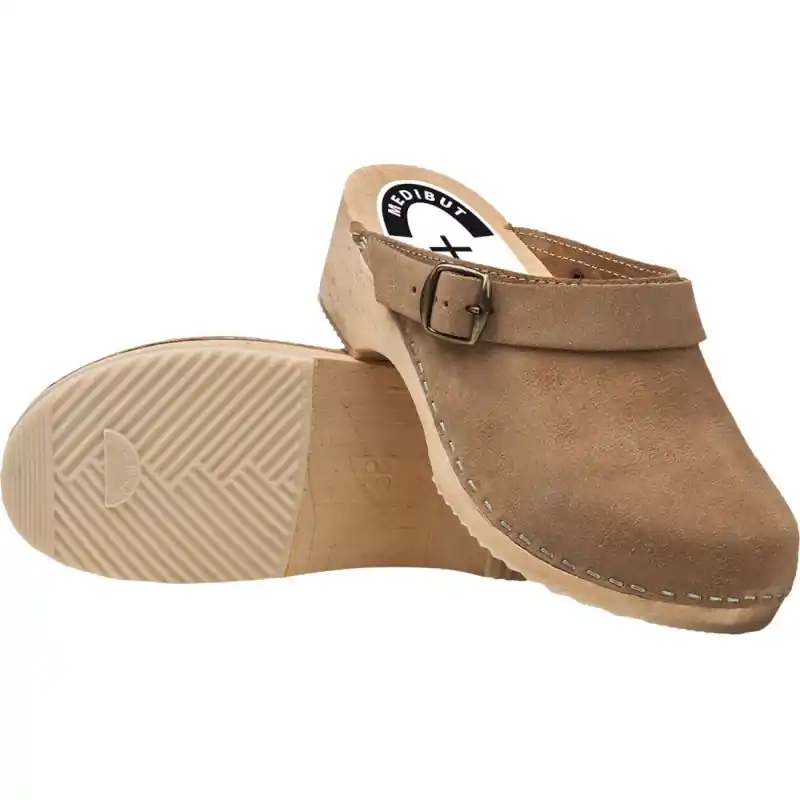 Super-Preis Gesundheitsclogs aus Holz für Damen mit orthopädischem Profil beige