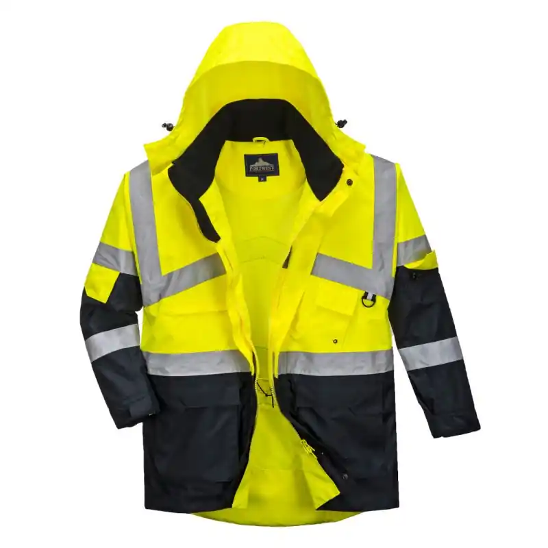 Neu Portwest atmungsaktive Warnschutzjacke, wasserabweisend, 40+ UPF