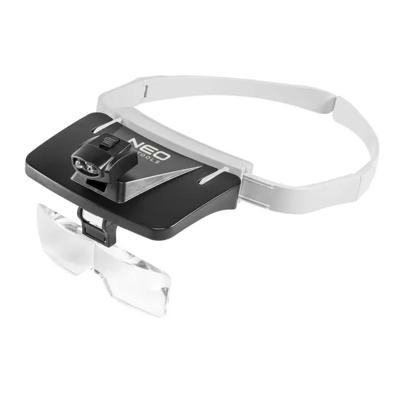 Stirnlupe mit 2 LED-Leuchten und 5 Wechselobjektiven im Etui Günstig