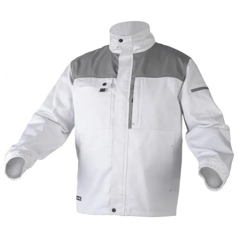 Angebot Högert Weiße Arbeitsjacke "Salm" mit Reflexelementen