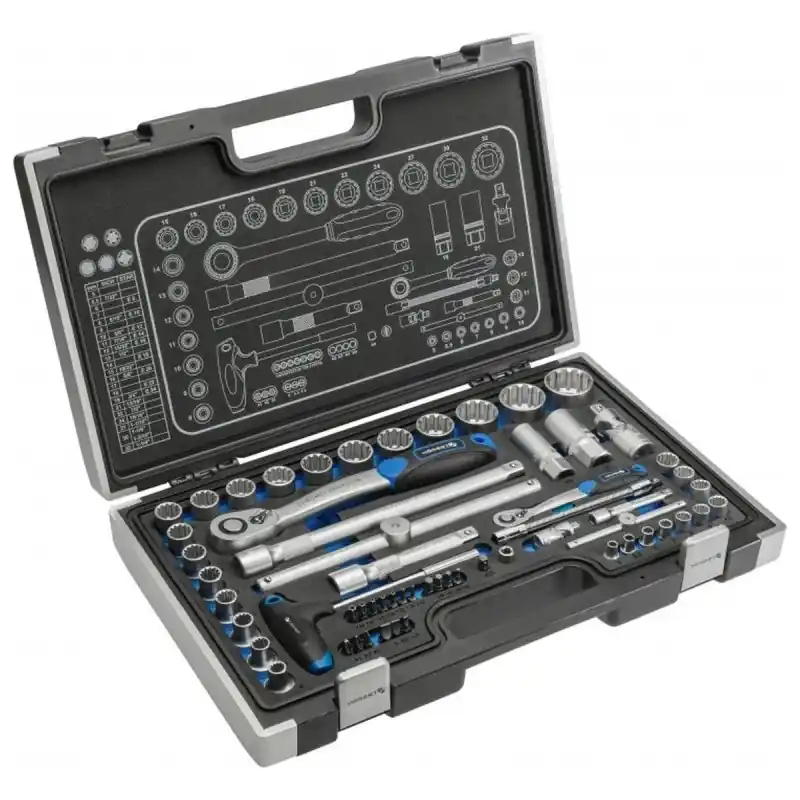 Högert 60-tlg. Werkzeugkoffer aus CrV Stahl Mega-Angebot