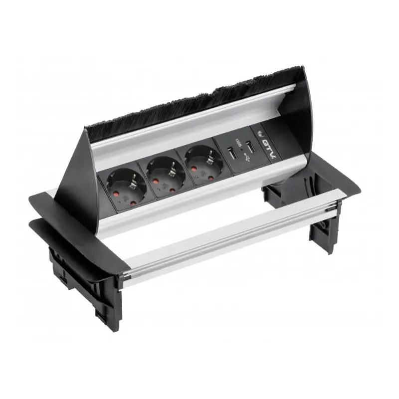 Knallerangebot GTV 3-er Einbausteckdose für den Schreibtisch mit oder ohne USB