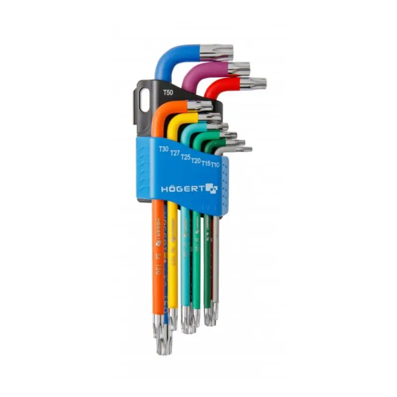 Högert 9-tlg. Winkel Innensechsrundschlüssel S2-Stahl, lang Begrenztes Angebot
